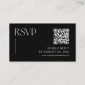 Classic Black Wedding RSVP QR-code Informatiekaartje (Voorkant)