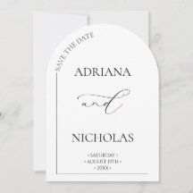 Classic Black & White Arch Bewaar de datum Kaart