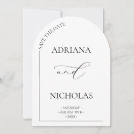 Classic Black & White Arch Bewaar de datum Kaart