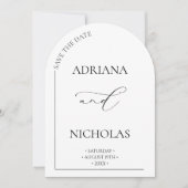 Classic Black & White Arch Bewaar de datum Kaart (Voorkant)