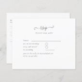 Classic Black White Budget RSVP Menu (Voorkant / Achterkant)