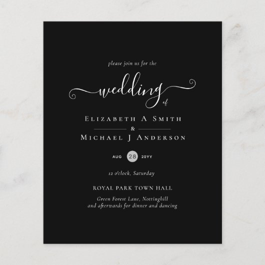 Classic Black White Budget Weddenation (Voorkant)