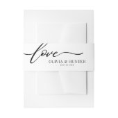 Classic Black & White Calligraphy Wedding Uitnodigingen Wikkel (Voorkant Voorbeeld)