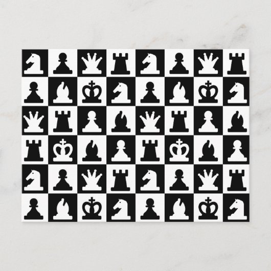 Classic Black & White Chessboard Pattern Briefkaart (Voorkant)