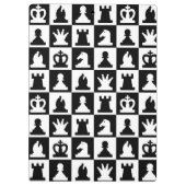 Classic Black & White Chessboard Pattern Klembord (Achterkant)