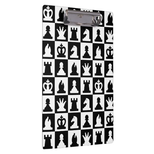 Classic Black & White Chessboard Pattern Klembord (Rechts)