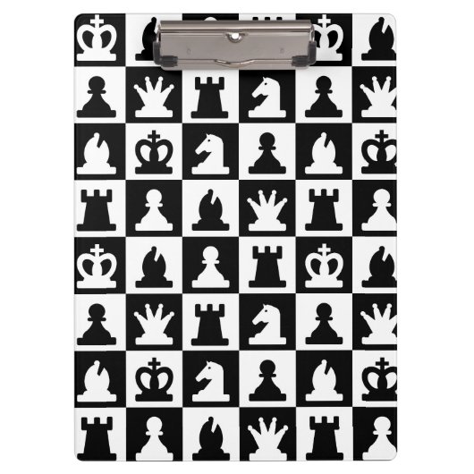 Classic Black & White Chessboard Pattern Klembord (Voorkant)