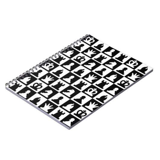 Classic Black & White Chessboard Pattern Notitieboek (Linkerzijde)