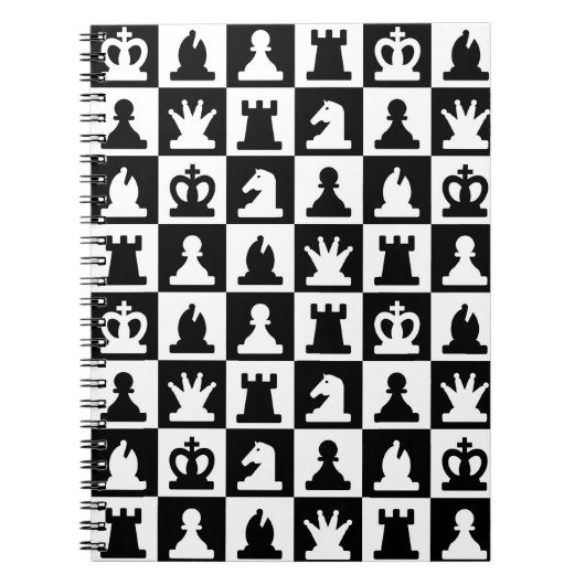 Classic Black & White Chessboard Pattern Notitieboek (Voorkant)