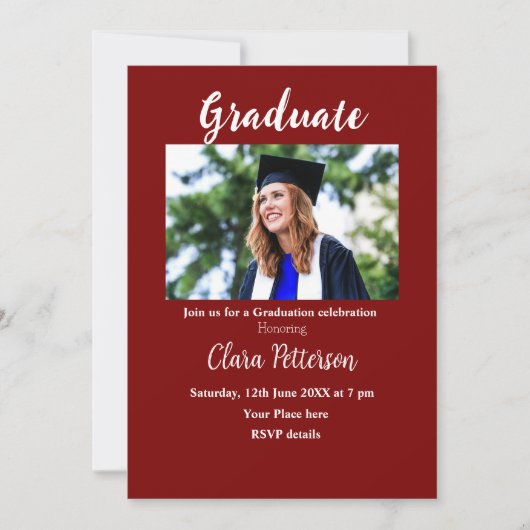 Classic Black White Class Toevoegen Jaar Scho afst Aankondiging (Voorkant)