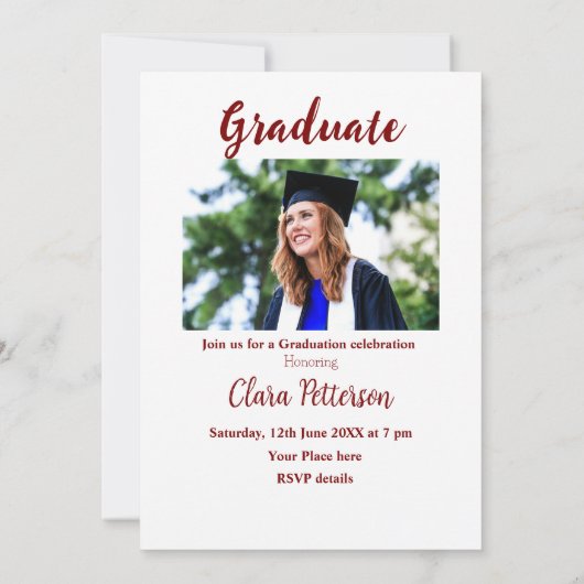 Classic Black White Class Toevoegen Jaar Scho afst Aankondiging (Achterkant)