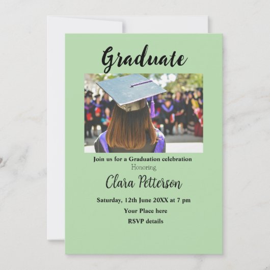 Classic Black White Class Toevoegen Jaar Scho afst Aankondiging (Voorkant)