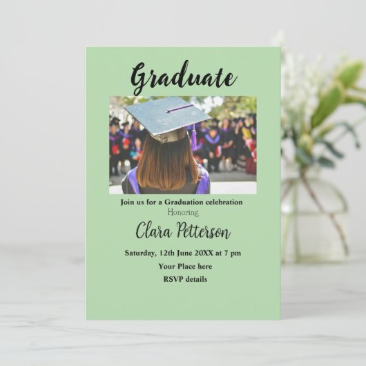 Classic Black White Class Toevoegen Jaar Scho afst Aankondiging (Staand voorkant)