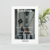 Classic Black White Class Toevoegen Jaar Scho afst Aankondiging (Staand voorkant)