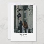 Classic Black White Class Toevoegen Jaar Scho afst Aankondiging (Achterkant)