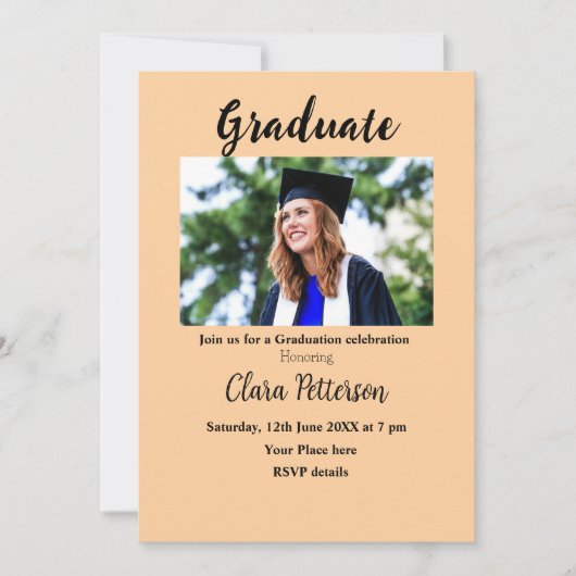 Classic Black White Class Toevoegen Jaar Scho afst Aankondiging (Voorkant)