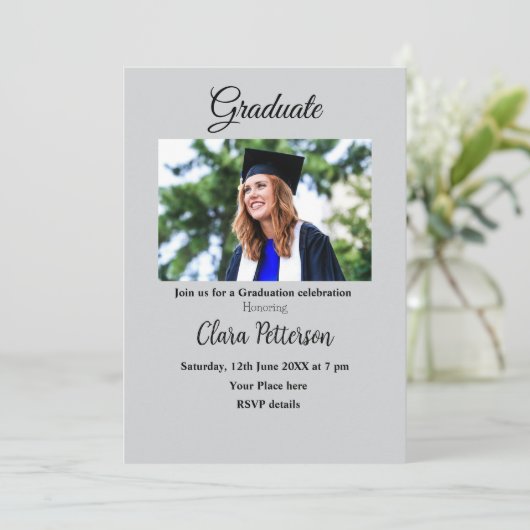 Classic Black White Class Toevoegen Jaar Scho afst Aankondiging (Staand voorkant)