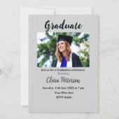 Classic Black White Class Toevoegen Jaar Scho afst Aankondiging (Achterkant)