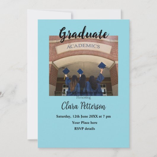 Classic Black White Class Toevoegen Jaar Scho afst Aankondiging (Voorkant)