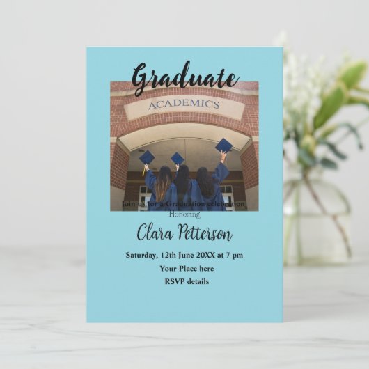 Classic Black White Class Toevoegen Jaar Scho afst Aankondiging (Staand voorkant)