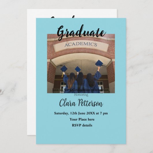 Classic Black White Class Toevoegen Jaar Scho afst Aankondiging (Voorkant / Achterkant)