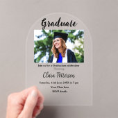 Classic Black White Class Toevoegen Jaar Scho afst Acryl Uitnodigingen (Insitu (Draagbaar))