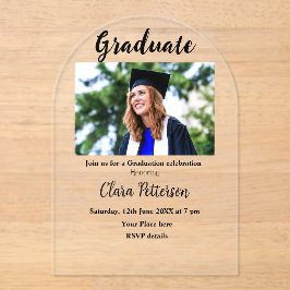 Classic Black White Class Toevoegen Jaar Scho afst Acryl Uitnodigingen