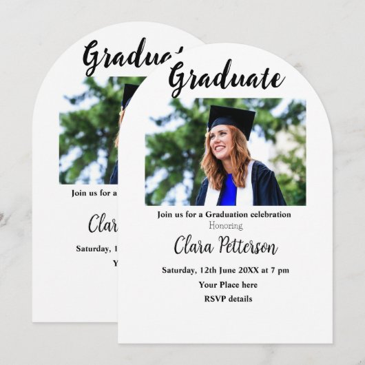 Classic Black White Class Toevoegen Jaar Scho afst Kaart (Voorkant / Achterkant)