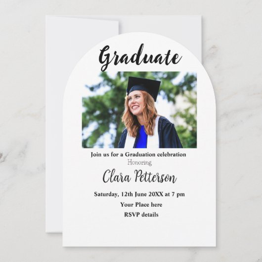 Classic Black White Class Toevoegen Jaar Scho afst Kaart (Achterkant)