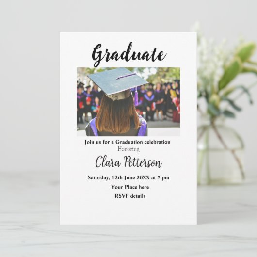 Classic Black White Class Toevoegen Jaar Scho afst Kaart (Staand voorkant)