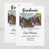 Classic Black White Class Toevoegen Jaar Scho afst Kaart (Voorkant / Achterkant)