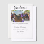 Classic Black White Class Toevoegen Jaar Scho afst Vellum Uitnodigingen (Offset)