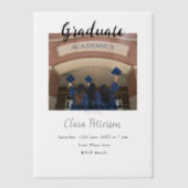 Classic Black White Class Toevoegen Jaar Scho afst Vellum Uitnodigingen (Voorkant)