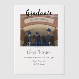 Classic Black White Class Toevoegen Jaar Scho afst Vellum Uitnodigingen