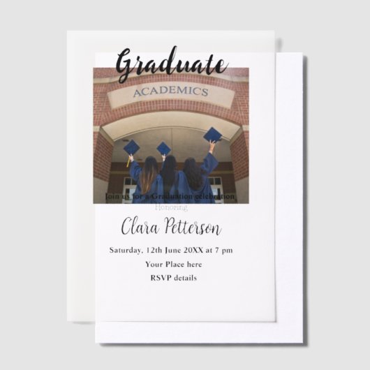 Classic Black White Class Toevoegen Jaar Scho afst Vellum Uitnodigingen (Offset)