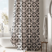 Classic Black & White Damask Patroon Douchegordijn