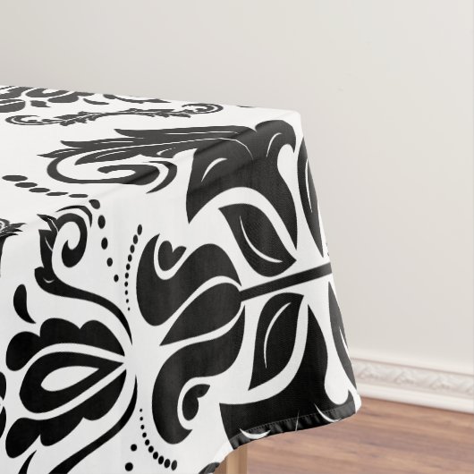 Classic Black White Damask Pattern - Stijlvolle af Tafelkleed (Voorbeeld)