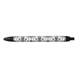 Classic Black White Damask Pattern Zwarte Inkt Pen