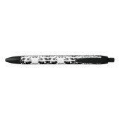Classic  Black White Damask Pattern Zwarte Inkt Pen (Achterkant)