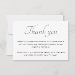 Classic Black White Dankuwel Bedankkaart