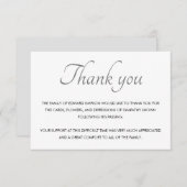 Classic Black White Dankuwel Bedankkaart (Voorkant / Achterkant)