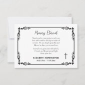 Classic Black & White Decorative Frame Funeral  Bedankkaart (Voorkant)