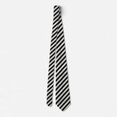 Classic Black & White Diagonal Striped  Stropdas (Achterkant)