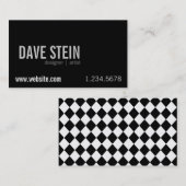 CLASSIC BLACK & WHITE DIAMOND PATROON VISITEKAARTJE (Voorkant / Achterkant)