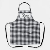 Classic Black & White Gingham | Personalized Name Schort (Voorkant)