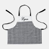 Classic Black & White Gingham | Personalized Name Schort (Voorkant)