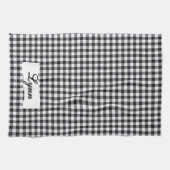 Classic Black & White Gingham | Personalized Name Theedoek (Horizontaal)