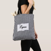 Classic Black & White Gingham | Personalized Name Tote Bag (Dichtbij)