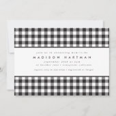 Classic Black White Gingham Pset Baby shower Kaart (Voorkant)