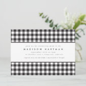 Classic Black White Gingham Pset Baby shower Kaart (Staand voorkant)